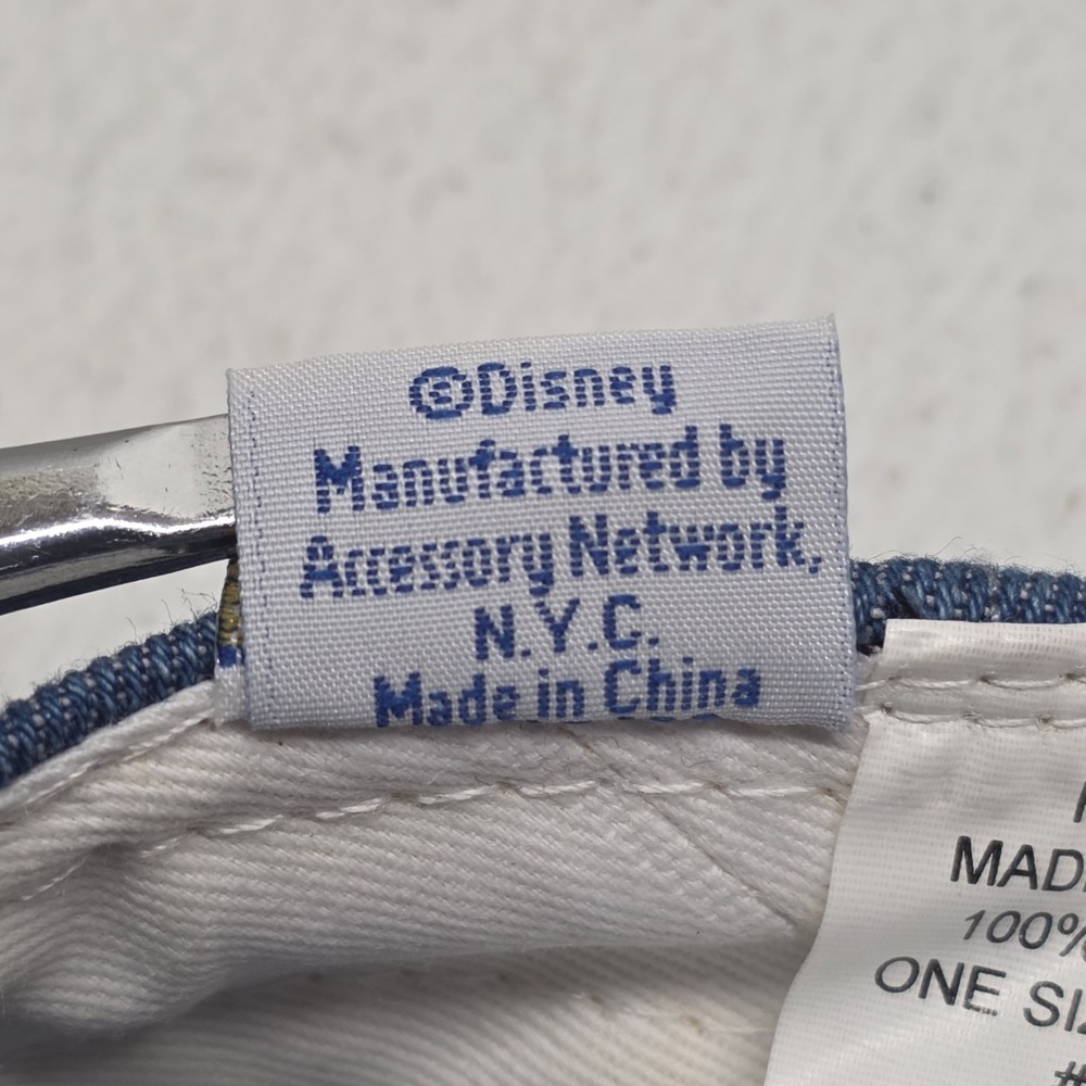 Vintage Disney Embroidered Winnie The Pooh Hat Elastic Band Blue Plaid Denim - Picture 13 of 13